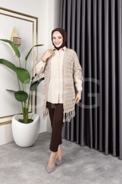 Kadın Mevsimlik Saçaklı Ve Ajurlu Pamuk Triko Hırka (2 ADET)